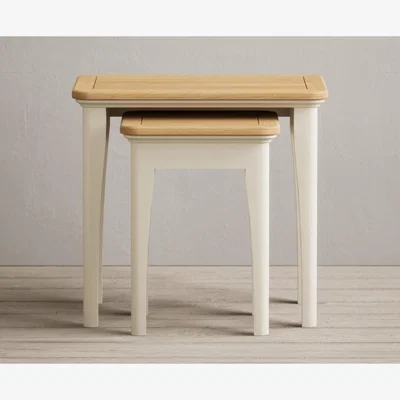 Oak&More Bridstow Oak and Cream Painted Nest Of Tables