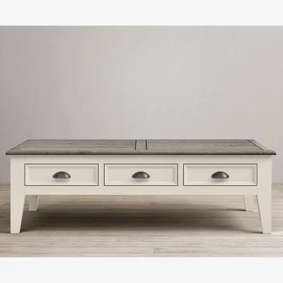 Oak&More Dartmouth Soft White Painted Extra Large 6 Drawer Coffee Table