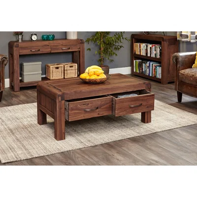 Oak&More Nishio Solid Walnut 4 Drawer Coffee Table