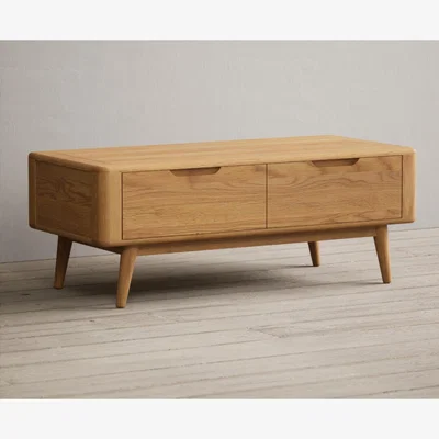 Oak&More Rosa Solid Oak 4 Drawer Storage Coffee Table