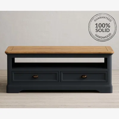 Oak&More Bridstow Oak and Blue Painted 4 Drawer Coffee Table