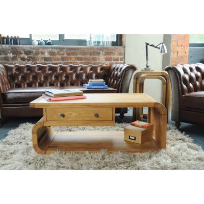 Oak&More Modern Oak Living Coffee Table with Drawer