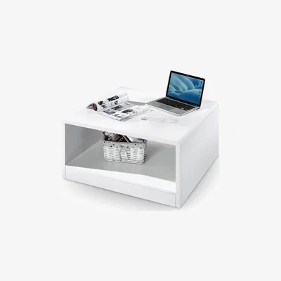 Oak&More London High Gloss White Square Coffee Table
