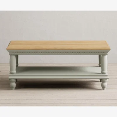 Oak&More Francis Oak and Soft Green Painted Petite Coffee Table