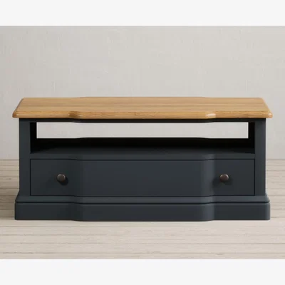 Oak&More Delphine Oak and Blue Painted 2 Drawer Coffee Table