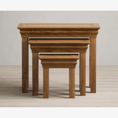 Oak&More Burford Rustic Solid Oak Nest of Tables