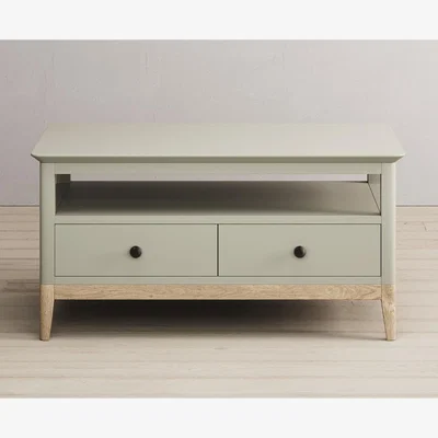 Oak&More Ancona Oak and Soft Green Painted 4 Drawer Coffee Table