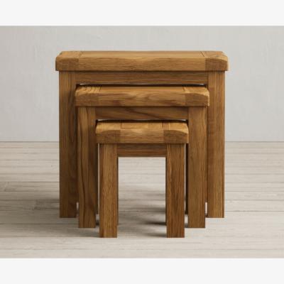 Oak&More Harrogate Rustic Solid Oak Nest Of Tables