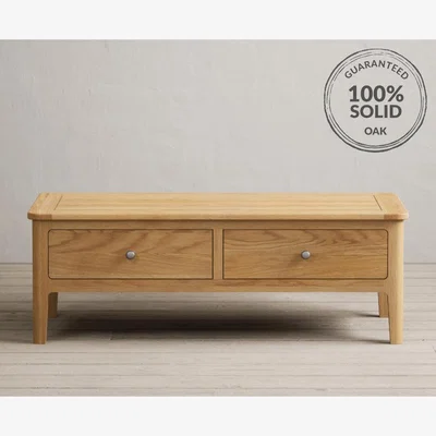 Oak&More Loxton Solid Oak 4 Drawer Coffee Table
