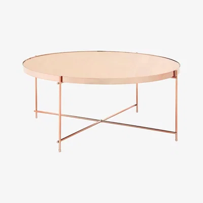 Olivia's Olivia's Mirrored Top Coffee Table Pink / Rose Gold