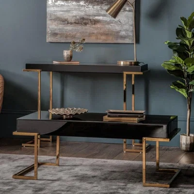Olivia's Gallery Direct Delray Black Mirrored Coffee Table | Outlet