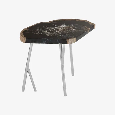 Olivia's Olivia's Light Petrified Wood And Steel Base Coffee Table