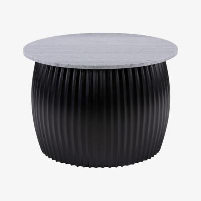 Olivia's Leitmotiv Grey Marble Luscious Coffee Table with Black Frame