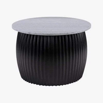 Olivia's Leitmotiv Grey Marble Luscious Coffee Table with Black Frame
