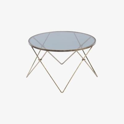 Olivia's Libra Sassari Antique Gold And Smoke Glass Coffee Table