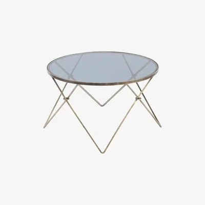 Olivia's Libra Sassari Antique Gold And Smoke Glass Coffee Table