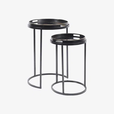 Olivia's Libra Set of 2 Swirl Tables Gold