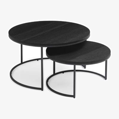 Olivia's Tommy Franks Wheel Coffee Table in Dark Oak