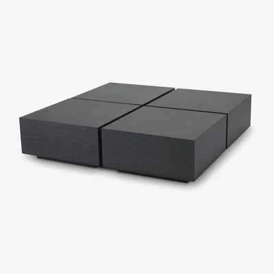 Olivia's Eichholtz Puro Set of 4 Coffee Tables in Charcoal Grey Oak Ven