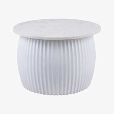 Olivia's Leitmotiv White Marble Luscious Coffee Table with White Frame