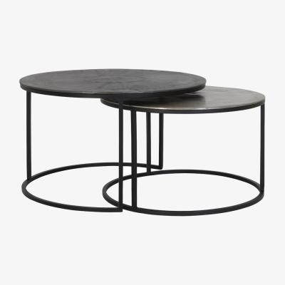 Olivia's Light & Living Set of 2 Talca Coffee Table Antique Lead | Outlet