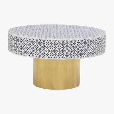 Olivia's Olivia's Florence Round Coffee Table in Black & Brass