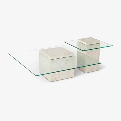 Olivia's Liang & Eimil Rock Coffee Table in Faux Marble Concrete Beige