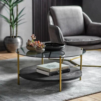 Olivia's Gallery Direct Herne Black Gold Coffee Table