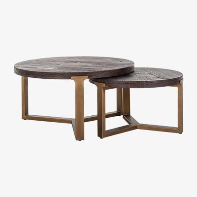 Olivia's Richmond Set of 2 Cromford Brown Round Coffee Table