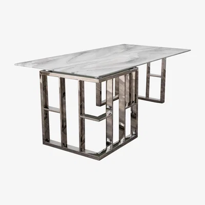 Olivia's Native Home Manhattan Marble Coffee Table Grey