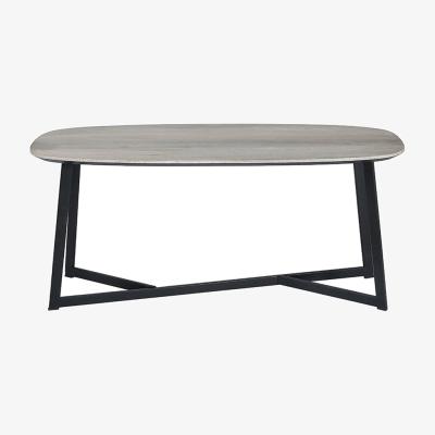 Olivia's Olivia's Roma Oak Veneer and Metal Coffee Table in Grey & Black