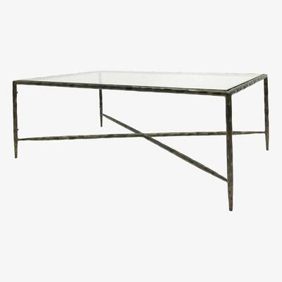 Olivia's Libra Patterdale Rectangular Dark Bronze With Glass Top Coffee Table