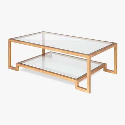 Olivia's Liang & Eimil Ming Coffee Table Antique Gold Coated Steel Frame