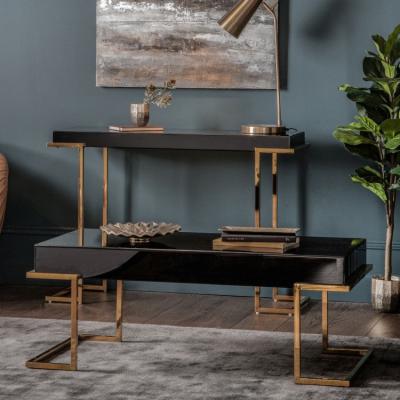 Olivia's Gallery Direct Delray Black Mirrored Coffee Table
