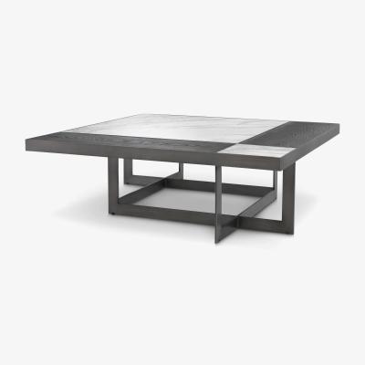 Olivia's Eichholtz Hermoza Coffee Table in Mocha Crown Oak Veneer Bronze