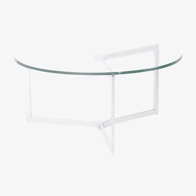 Olivia's Libra Midnight Mayfair Collection - Linton Stainless Steel And Glass Coffee Table