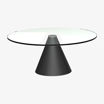 Olivia's Gillmore Oscar Clear Glass Top & Black Base Round Coffee Table / Small