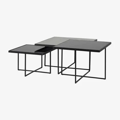Olivia's Richmond Chester Silver And Black Coffee Table