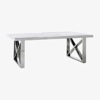 Olivia's Richmond Levanto Cross Leg White Coffee Table