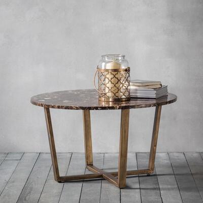 Olivia's Gallery Direct Emperor Round Coffee Table Marble
