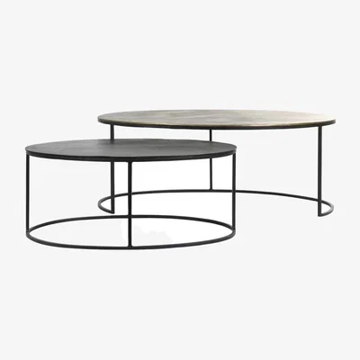 Olivia's Light & Living Set of 2 Paxon Bronze Coffee Tables