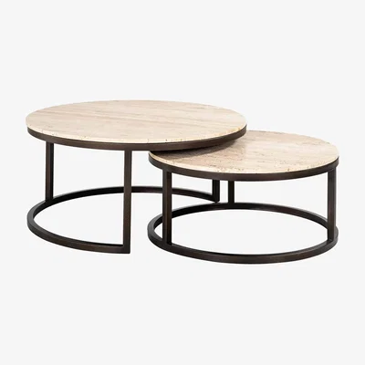 Olivia's Richmond Interiors Avalon Coffee Table Set of 2 in Bronze