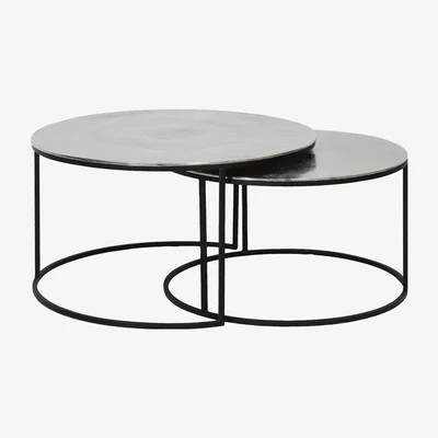 Olivia's Light & Living Set of 2 Thizas Coffee Table Matt Black
