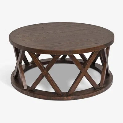 Olivia's Garden Trading Oxhill Coffee Table Round Antique Brown