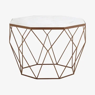 Olivia's Olivia's Coffee Table In White Marble & Gold