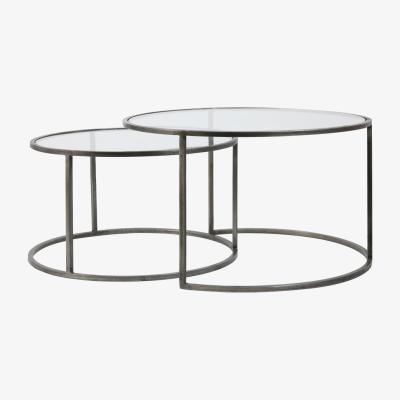 Olivia's Light & Living Duarte Coffee Table Vintage Tin Set of 2