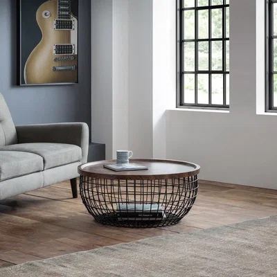 Olivia's Olivia's Sheldon Storage Coffee Table in Walnut & Black