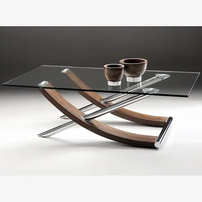 Downtown Tusk Rectangular Glass Coffee Table