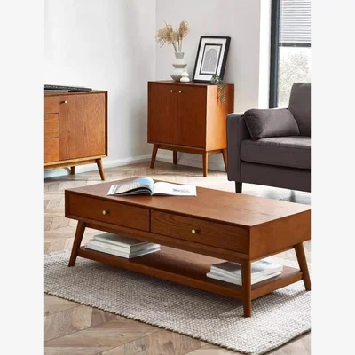 Downtown Julian Bowen Lowry 2 Drawer Coffee Table In CherryAshWood