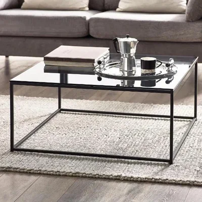 Downtown Julian Bowen Chicago Square Coffee Table - Smoked Glass In SmokedGlass